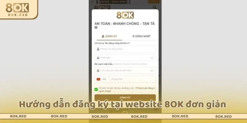 Hướng dẫn đăng ký tài khoản tại website 8OK đơn giản 