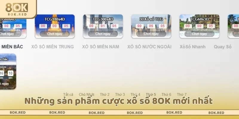 Những sản phẩm cược xổ số 8OK mới nhất 