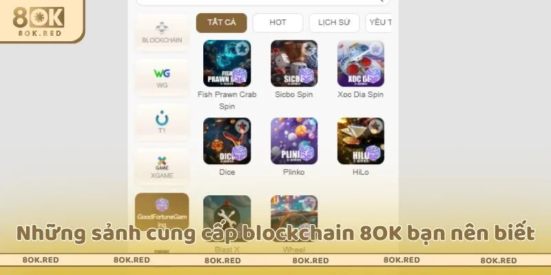 Những sảnh cung cấp blockchain 8OK bạn nên biết
