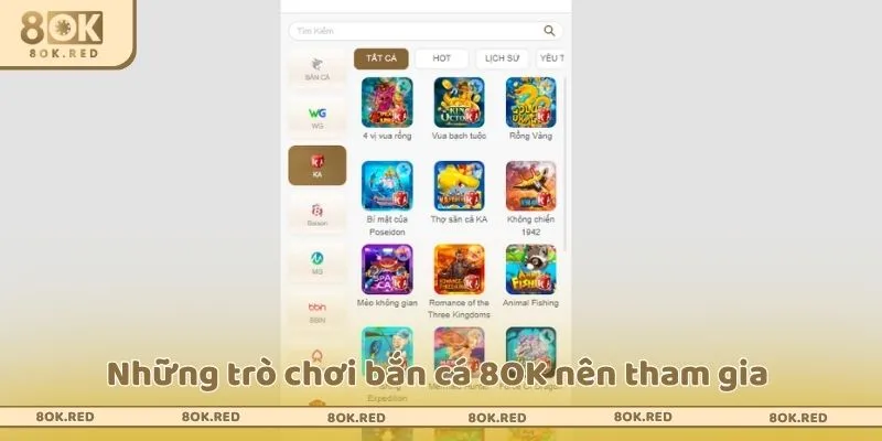 Những trò chơi bắn cá 8OK nên tham gia 