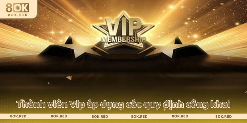 Thành viên Vip áp dụng các quy định công khai